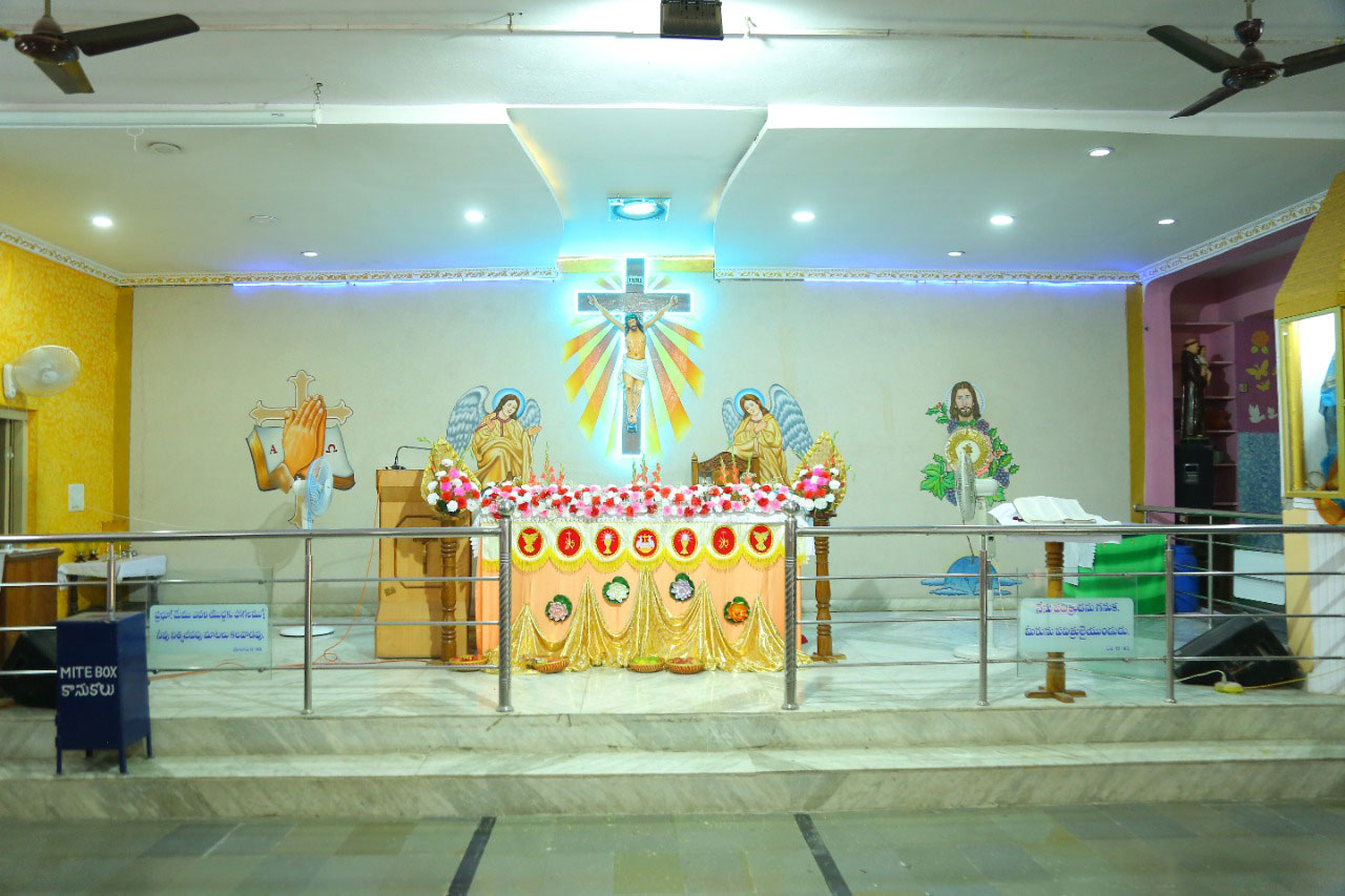 altar of mary help of Christians church santoshnagar